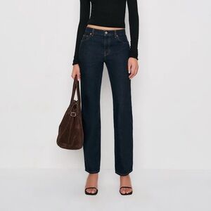 Reformation Greer Mid Rise Straight Long Jeans